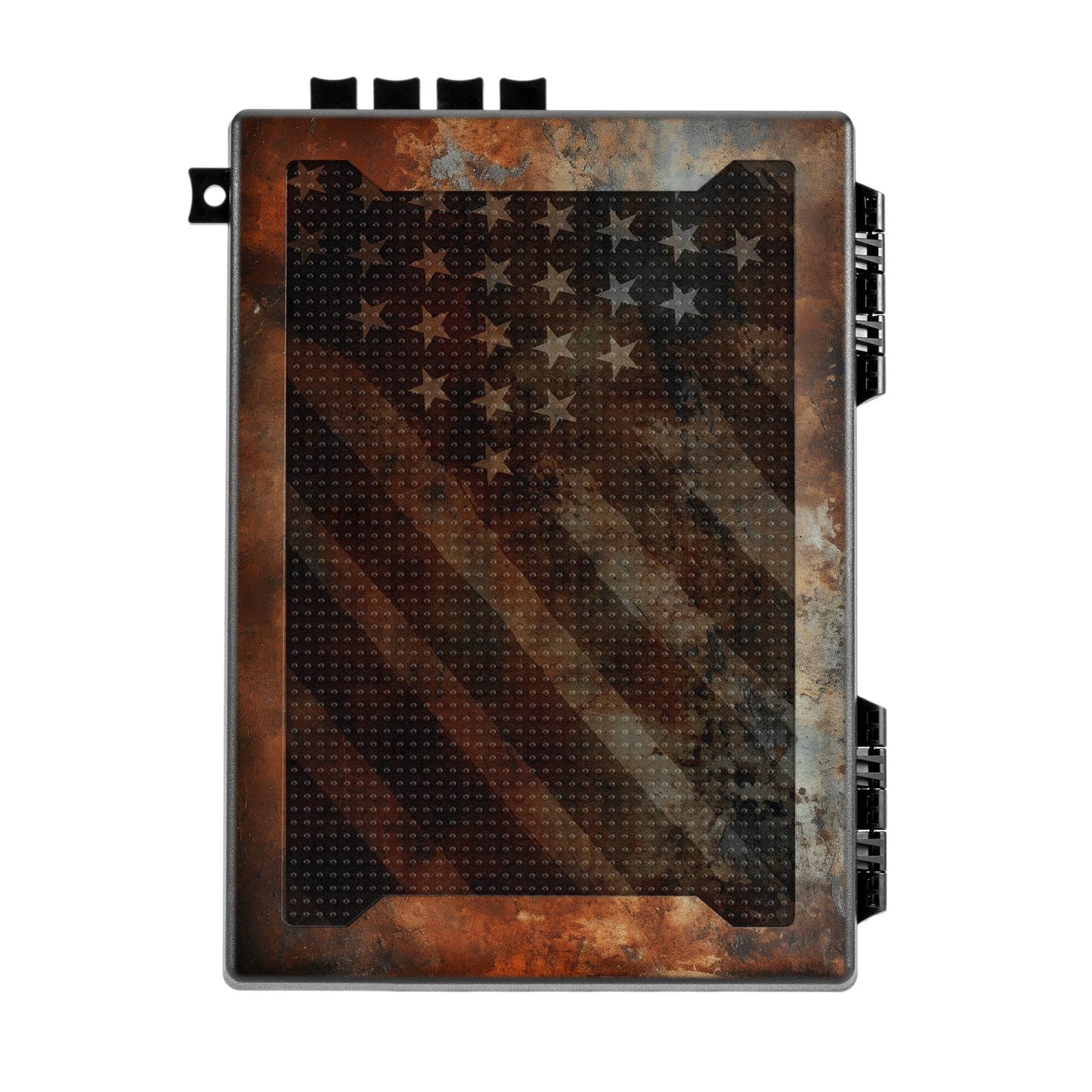 StopBox rustic flag design secure lockbox with mechanical entry system – front view