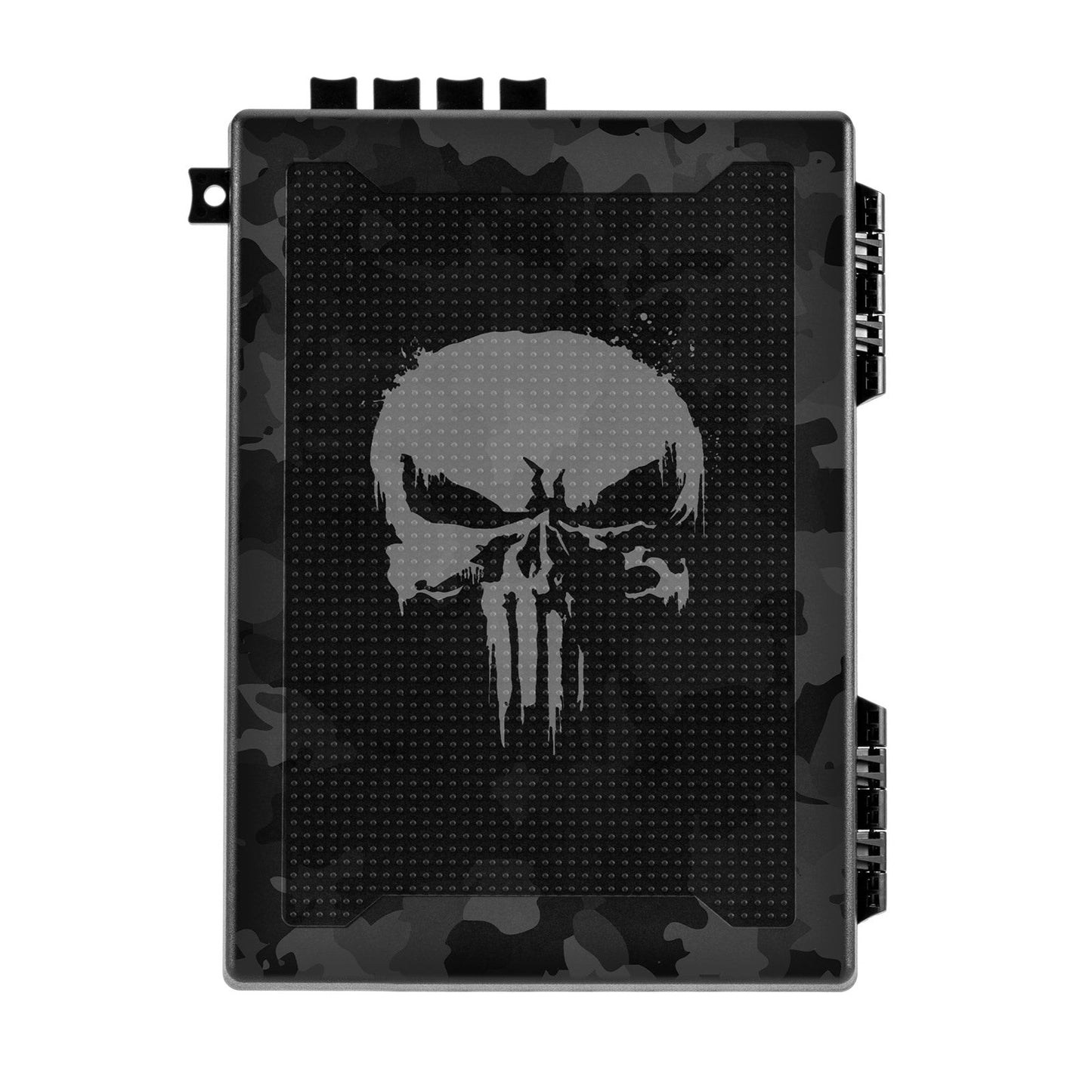 StopBox skull camo secure lockbox with mechanical entry system – front view