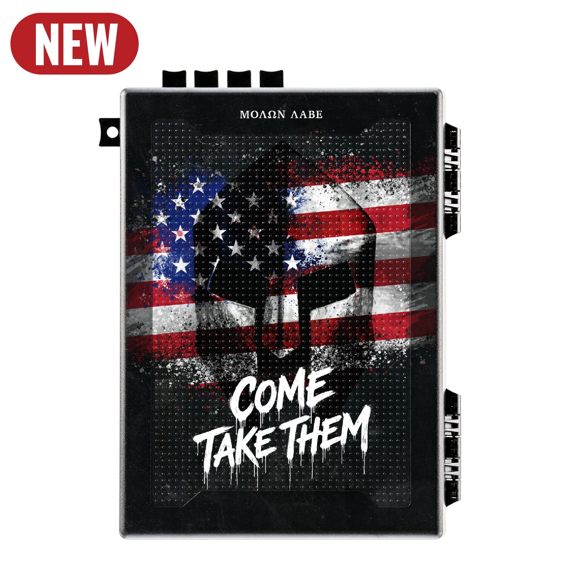 StopBox "Come Take Them" design secure lockbox with mechanical entry system 